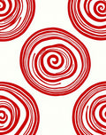 Red Swirled Circles Area Rug