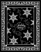 Winter Snowflake Scroll Holiday Accents Rug