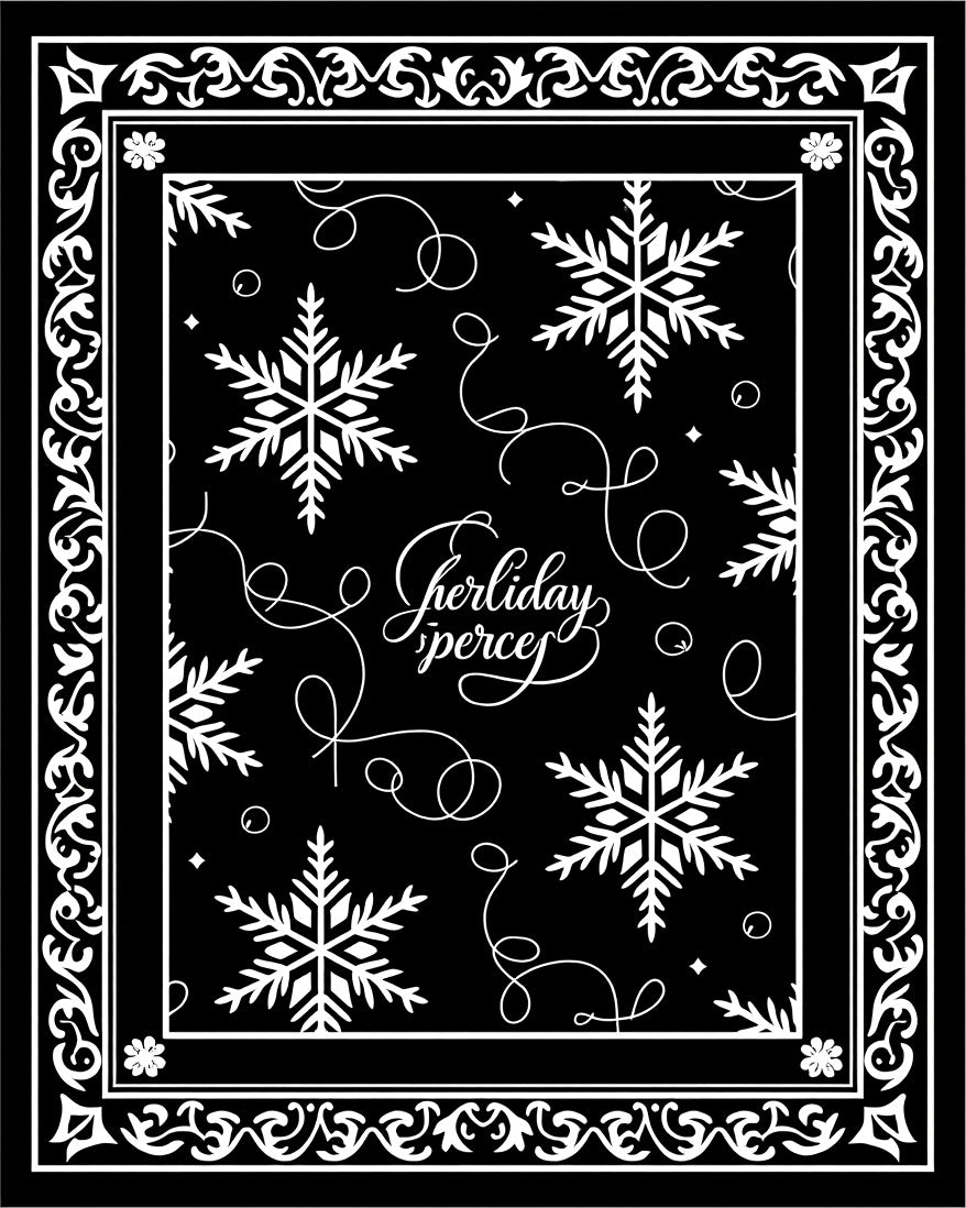 Winter Snowflake Scroll Holiday Accents Rug