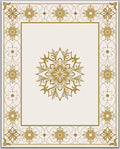 Ornate Golden Mandala Border Rug