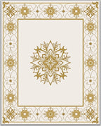 Ornate Golden Mandala Border Rug
