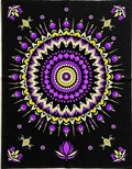 Vibrant Purple Yellow Medallion Mandala Rug