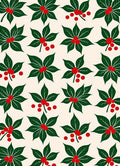 Classic Green Holly Berry Garland Rug