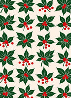 Classic Green Holly Berry Garland Rug