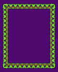 Electric Green Floral Scroll Border Rug