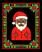 Joyful Santa Claus Festive Border Red Rug