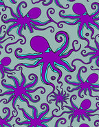 Whimsical Purple Octopus Swirls Rug