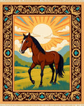 Bold Equine Sunset Landscape Rug