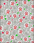 Whimsical Red Creatures Swirl Rug