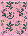Pink Whimsical Holly Berry Foliage Rug