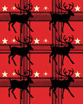 Red Buffalo Plaid Reindeer Stars Rug