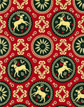 Crimson Deer Medallion Folklore Rug