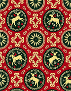 Crimson Deer Medallion Folklore Rug