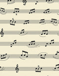 Black musical notes on cream background Rug