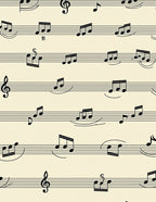 Black musical notes on cream background Rug