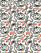 Whimsical Pumpkin Ghost Swirls Rug