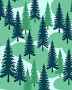 Deep Forest Evergreen Spruce Silhouette Rug
