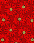 Bold Red Daisy Floral Arrangement Rug