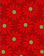 Bold Red Daisy Floral Arrangement Rug