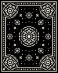 Black Ivory Central Mandala Ornament Rug