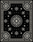 Black Ivory Central Mandala Ornament Rug