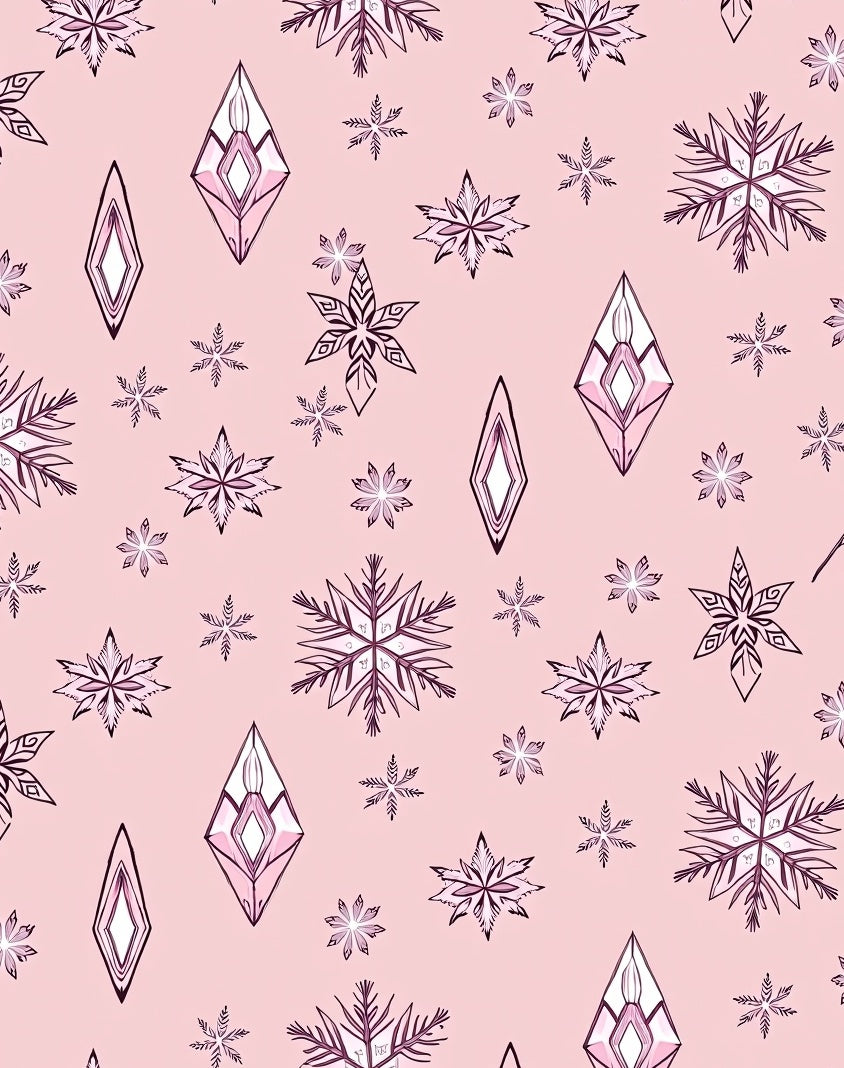 Pale Rose Snowflake Crystal Collection Rug