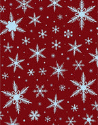 Winter Red Snowflake Cluster Rug