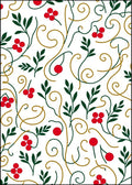 Red Berry Green Leaf Swirl Rug
