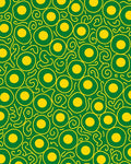 Green Yellow Organic Circles Swirl Rug