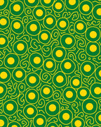 Green Yellow Organic Circles Swirl Rug
