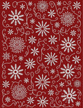 Festive Red Snowflake Swirl Rug