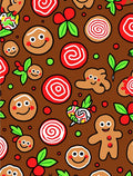 Brown Gingerbread Man Holiday Cookie Rug