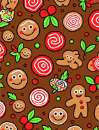 Brown Gingerbread Man Holiday Cookie Rug