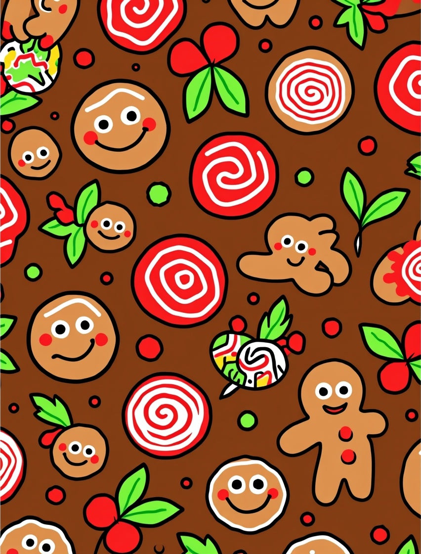 Brown Gingerbread Man Holiday Cookie Rug