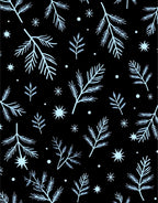 Light Blue Winter Branch Stars Rug