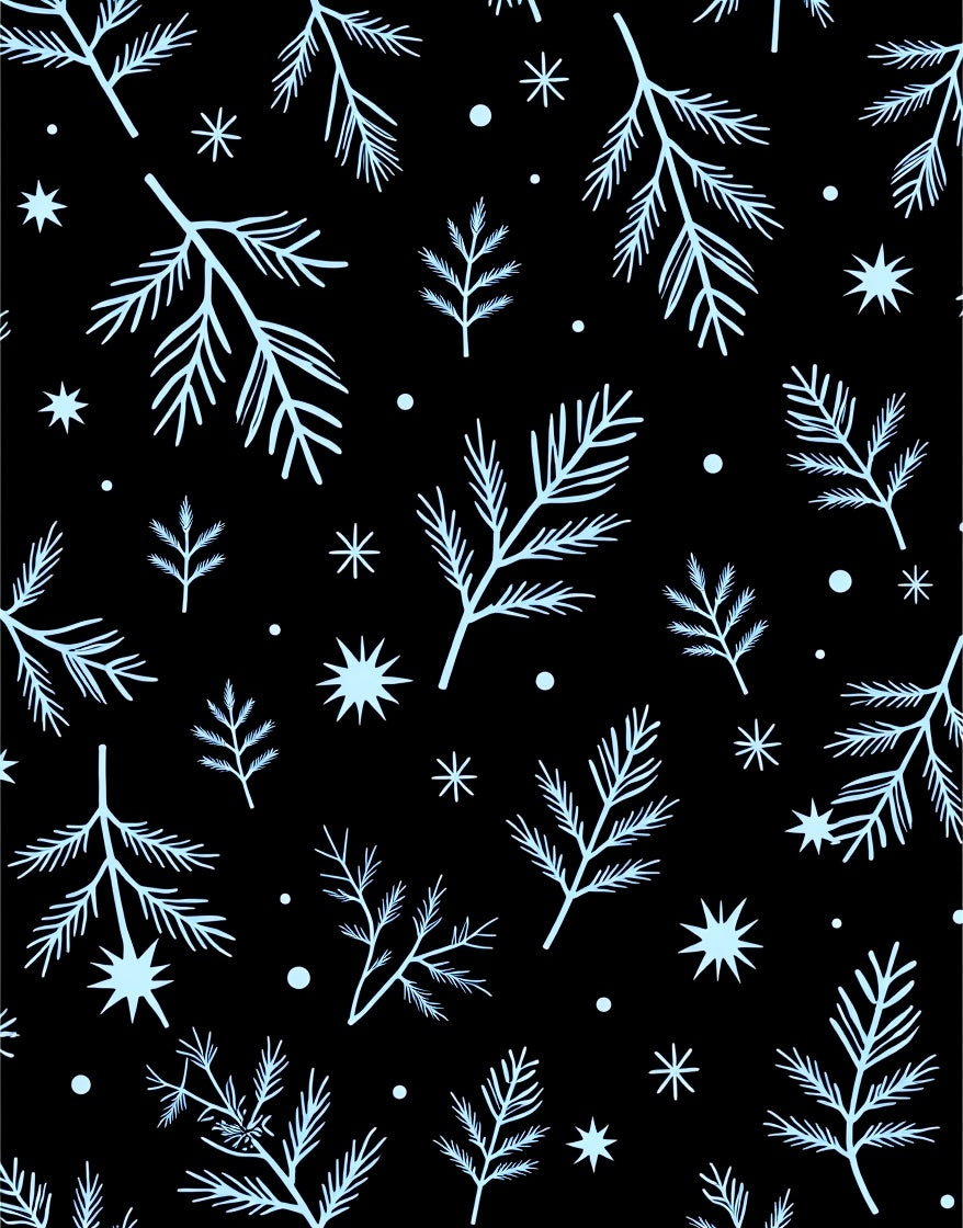 Light Blue Winter Branch Stars Rug