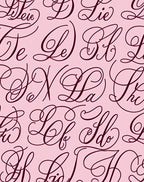 Elegant Script Monogram Pink Rug
