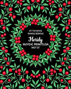 Festive Red Berry Garland Wreath Rug