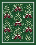 Deep Green Bow Leaf Cluster Rug