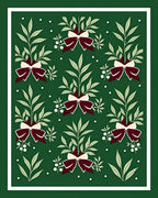 Deep Green Bow Leaf Cluster Rug