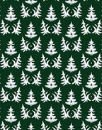 White Forest Symmetry Green Rug