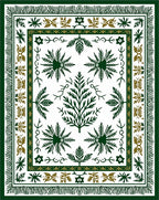 Emerald Green Leafy Branch Medallion Rug