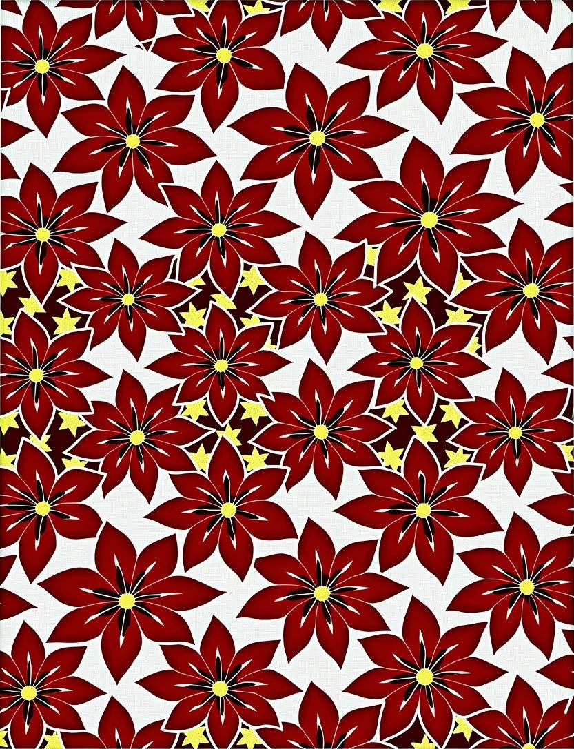 Crimson Starburst Floral Medallion Rug