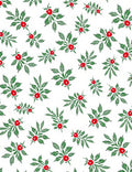 Red Berry Green Leaf Cluster Rug