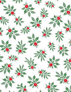 Red Berry Green Leaf Cluster Rug