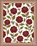 Crimson Rose Vine Garden Rug