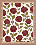 Crimson Rose Vine Garden Rug