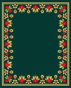 Crimson and Gold Floral Border Rug