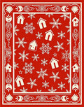 Rustic Red Snowflake House Welcome Rug