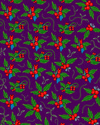 Vibrant Red Berry Holly Sprigs Rug